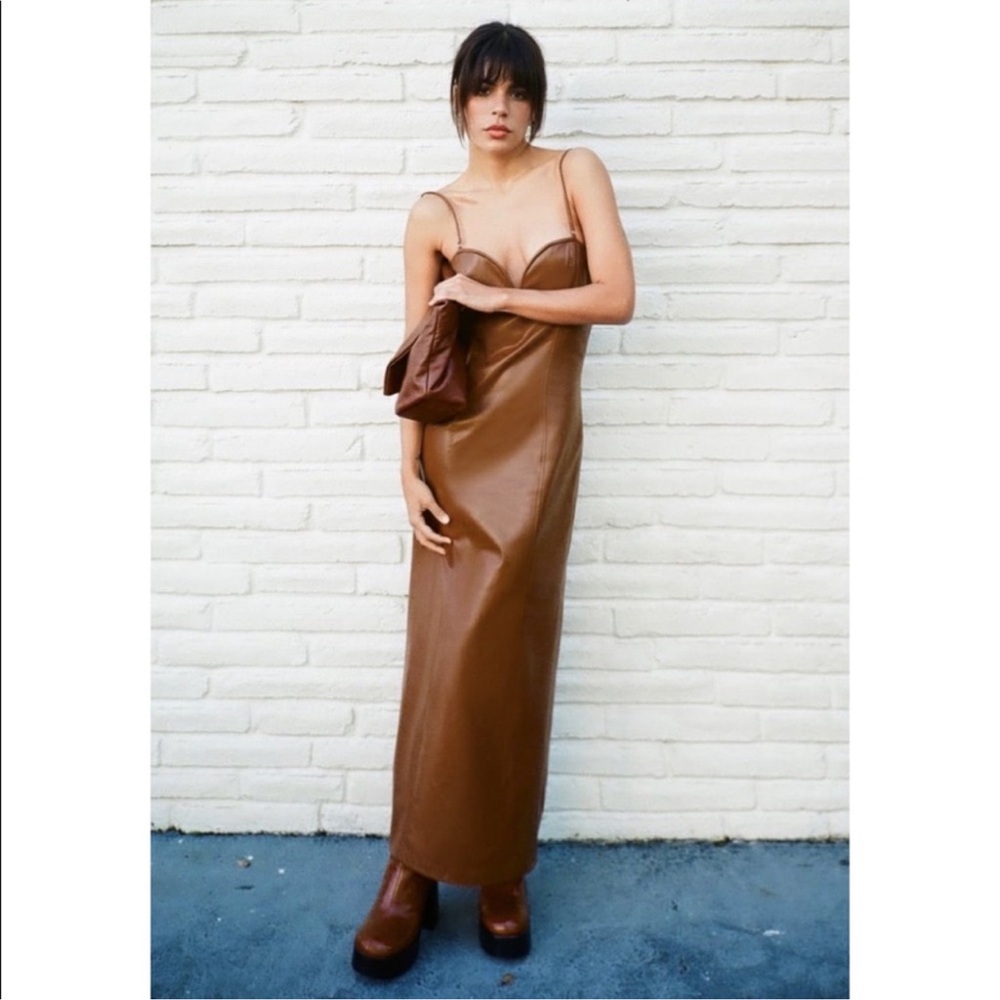 ZARA FAUX LEATHER DRESS - Picture 12 of 15